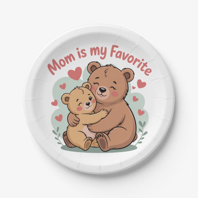 Prato De Papel Mom Is My Favorite (Frente)