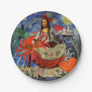 Prato De Papel Mona Lisa Diversão Zodíaco Caprichoso