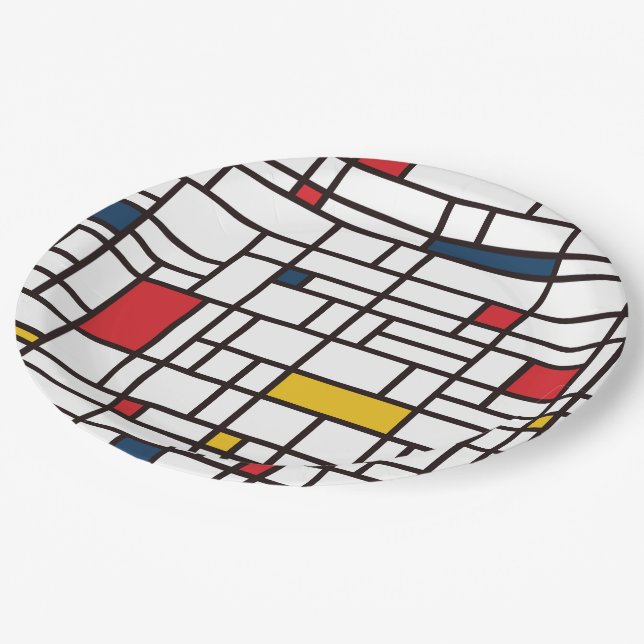 Prato De Papel Mondrian de Stijl (Inclinado)