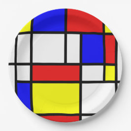 Prato De Papel Mondrian inspirou