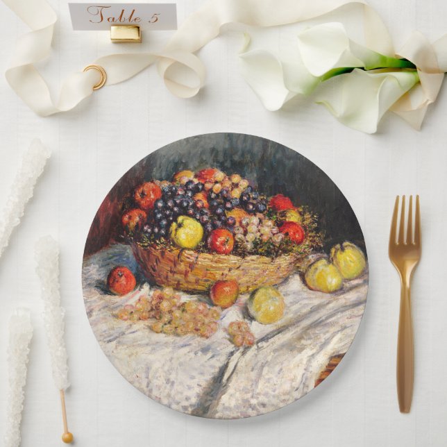 Prato De Papel Monet - Maçãs e Uvas, (Casamento)