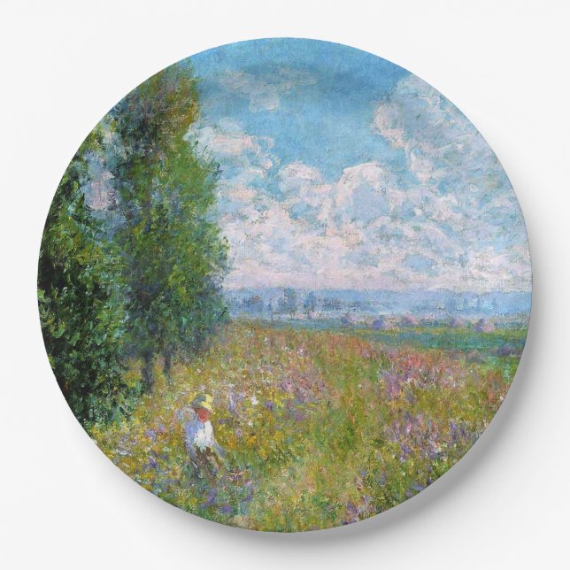 Prato De Papel Monet - Meadow com poplars (Frente)