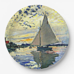 Prato De Papel Monet - Navio de vela no Le Petit-Gennevilliers