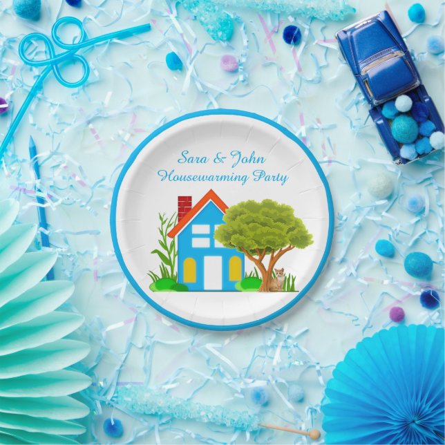 Prato De Papel Monograma Cute Papel de Parte para Aquecimento Dom (Festa)