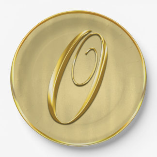Prato De Papel Monograma Dourado O Casamentos de Monogramas Perso