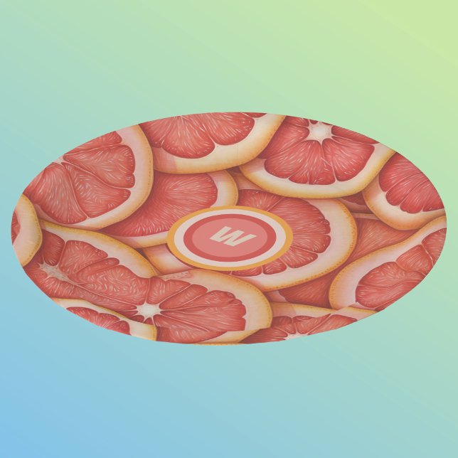 Prato De Papel Monograma Inicial de Toranja Rosa Picado Fresco (Criador carregado)