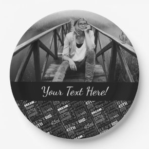 Prato De Papel Monograma Personalizado de Festa de aniversário 4