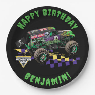 Prato De Papel Monster Jam Grave Digger Aniversário