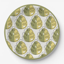 Prato De Papel Monstera Leaves – Green
