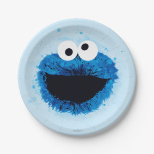 Prato De Papel Monstro de cookies Tendência da Aquarela