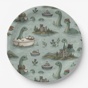 Prato De Papel Monstro do Lago Ness