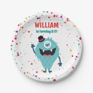 Prato De Papel Monstro Pequeno Monstros