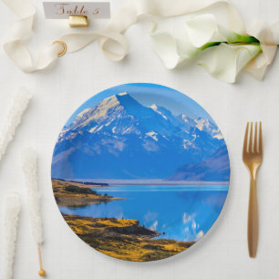 Prato De Papel Monte Cook sobre o lago Pukaki, NZ