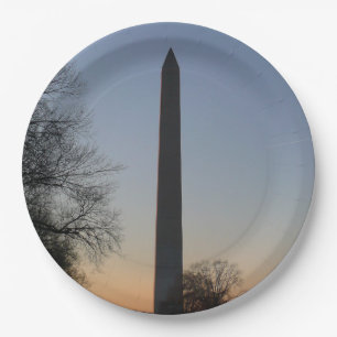 Prato De Papel Monumento a Washington no Sunset