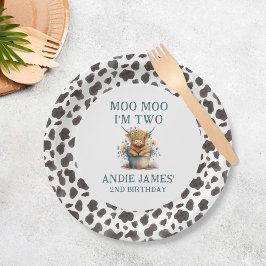 Prato De Papel Moo, sou dois segundos aniversários de Impressão d