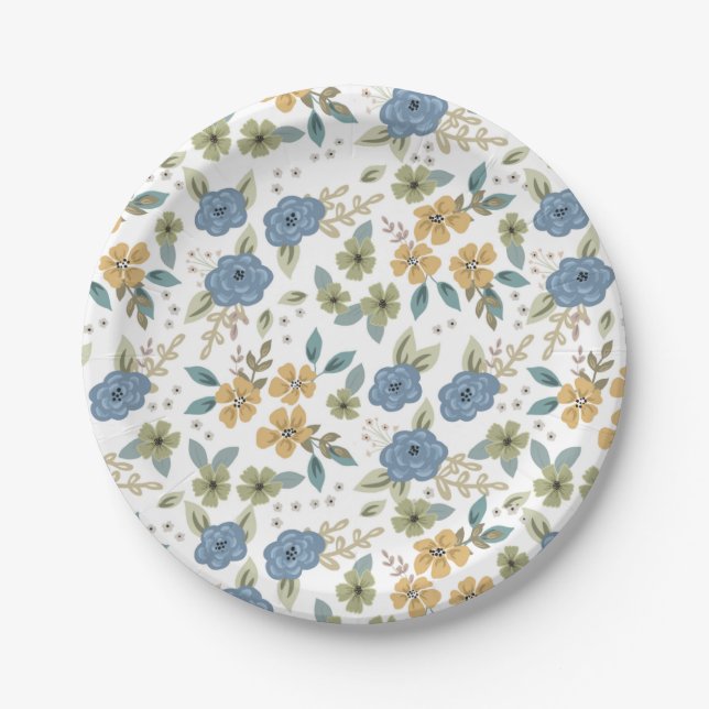 Prato De Papel Moody Blues Floral Party Plate (Frente)