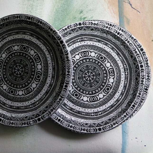 Prato De Papel Moon Child Mandala Triple Moon Witch  (Criador carregado)