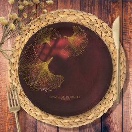 Prato De Papel Moonlight Romance Wedding2 Burgundy ID881