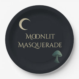 Prato De Papel Moonlit Masquerade Elegant Halloween