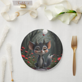 Prato De Papel Moonlit Mischief Forest Spirit of Crimson Bloom. 