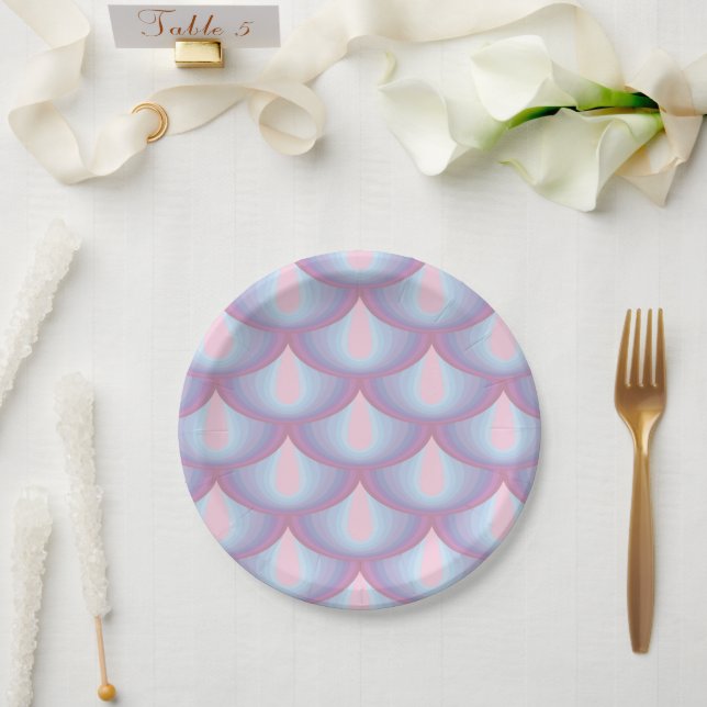 Prato De Papel Moonstone Scales de papel de 7" (Casamento)