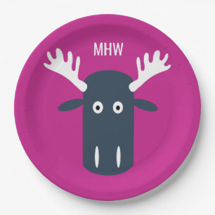 Prato De Papel Moose Cabeça Pop de arte Chapas de papel personali