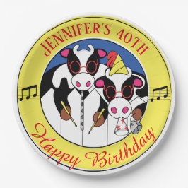 Prato De Papel Moosicianos Festa de aniversário Engraçada