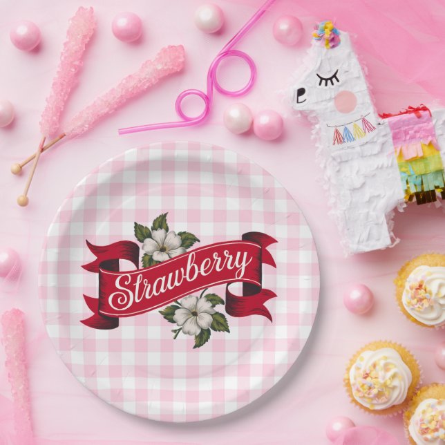 Prato De Papel Morango (Festa)