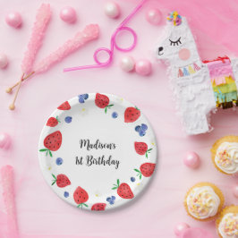 Prato De Papel Morango Aroma Aroma Berry Aniversário Doce