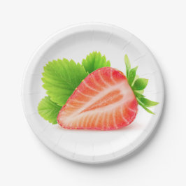 Prato De Papel Morango metade