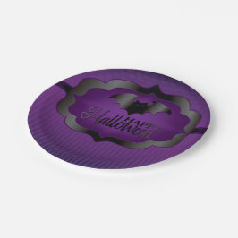 Prato De Papel Morcego roxo das bruxas das bruxas