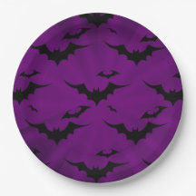 Morcegos de Halloween no fundo roxo