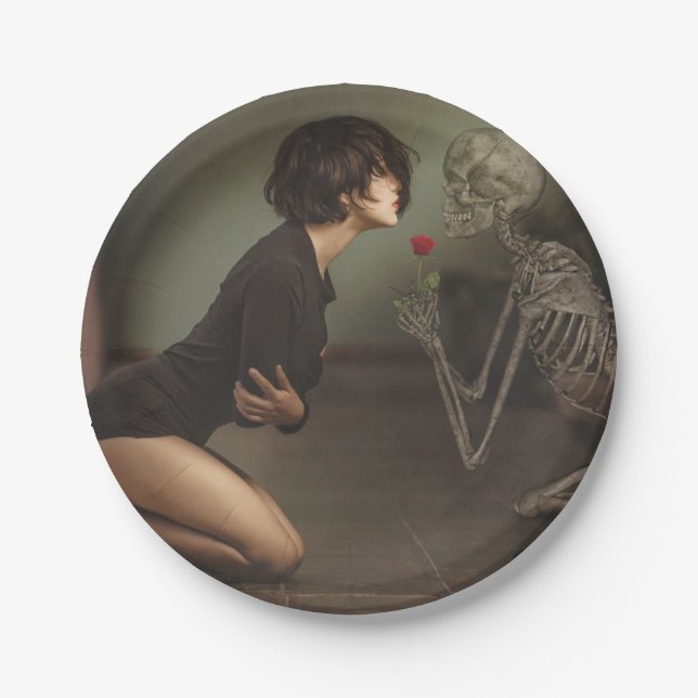 Prato De Papel Morte e jovem mulher (Frente)