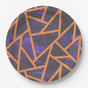 Prato De Papel Mosaico do Dia das Bruxas patttern