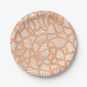Prato De Papel Mosaico Escuro Folheto Aleatório Laranja