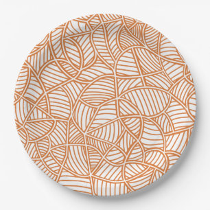 Prato De Papel Mosaico Escuro Folheto Aleatório Laranja