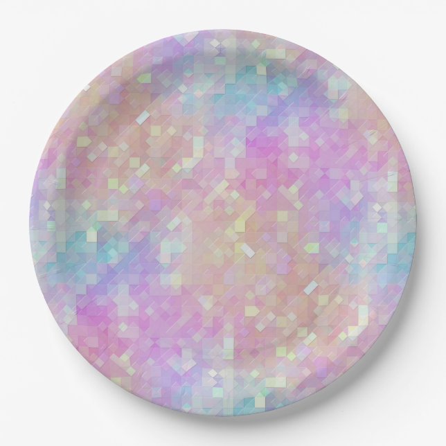 Prato De Papel mosaico holo sparkle: (Frente)