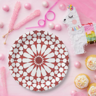 Prato De Papel Mosaïque andalouse rouge ALHAMBRA