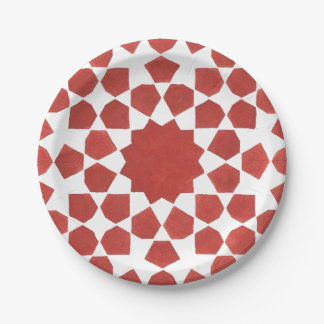 Prato De Papel mosaïque marocaine rouge MAMLUK