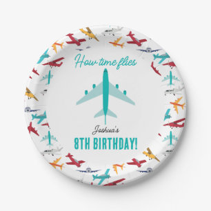 Prato De Papel Moscas de Aniversário de criança de avião