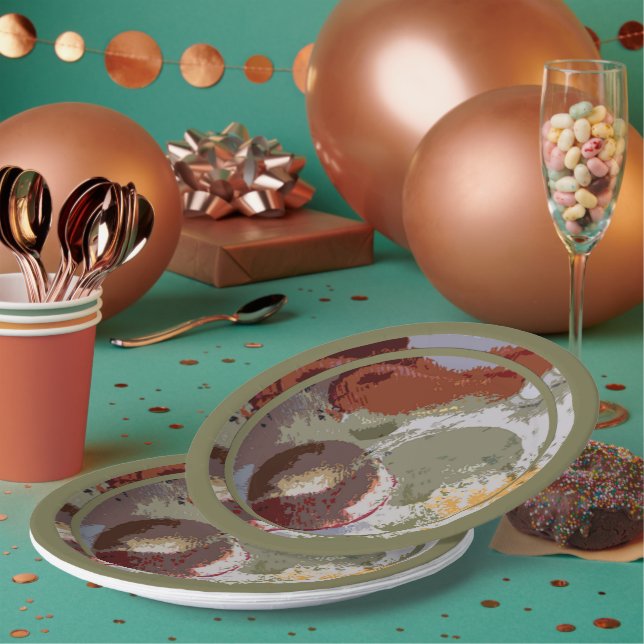 Prato De Papel Motif abstrato Fruta (Múltiplo)