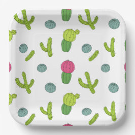 Prato De Papel Motif de Cactus du désert