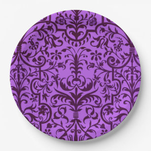 Prato De Papel Motif vitoriano em roxo