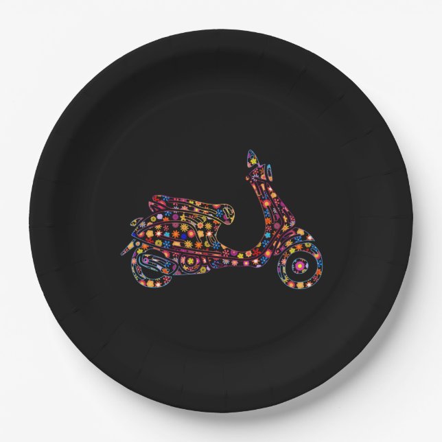 Prato De Papel Moto Moto-Ciclo Floral Motorizada (Frente)
