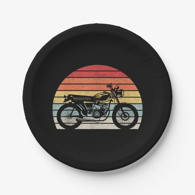 Prato De Papel Motocicleta Vintage Retro (Frente)