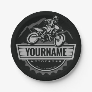 Prato De Papel Motocross Rider Rider Ringue Personalizada da Corr