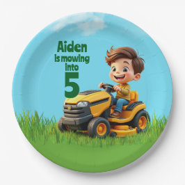 Prato De Papel Mowing Into Lawn Mower Birthday Party