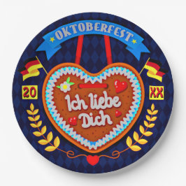 Prato De Papel Mudar Ano Oktoberfest 20xx Ich Liebe Dich 9"