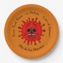 Mude QUALQUER Texto Dia de los Muertos Vermelho -