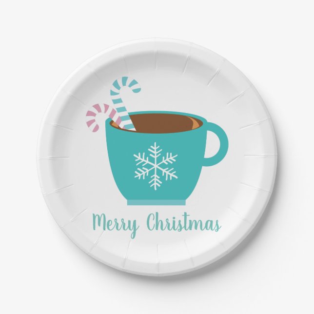 Prato De Papel Mug de Natal Moderno Personalizável (Frente)
